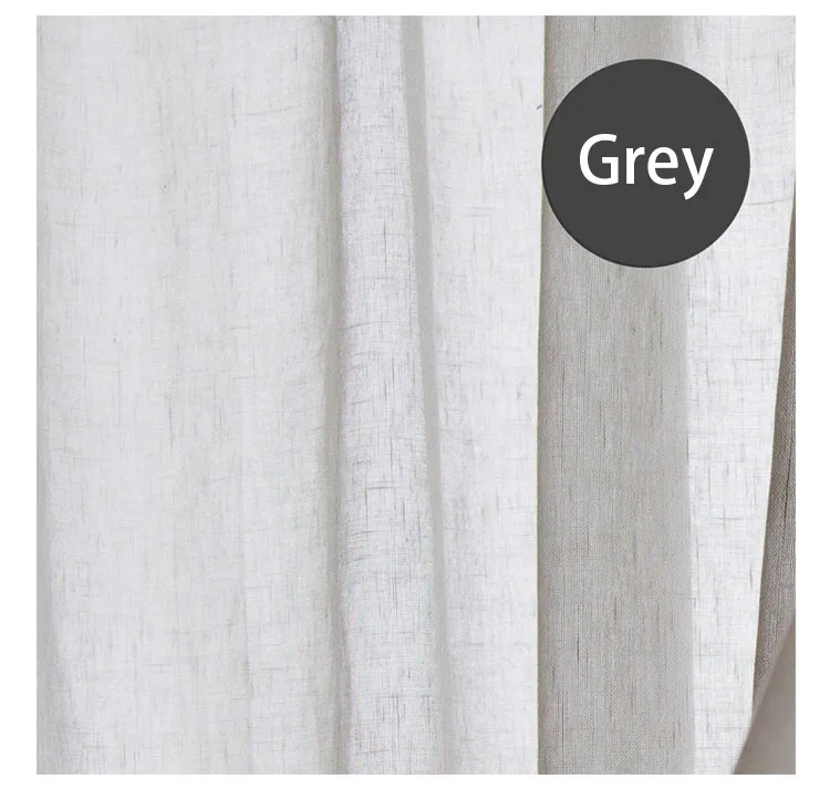 Сплошной цвет льняные окна экран Tull для Livning спальни занавес высокой интенсивности украшения дома - Цвет: light grey