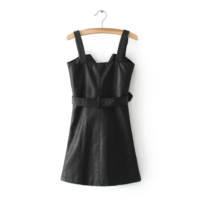Женское Короткое платье из ПУ кожи на весну/лето|leather dress women|pu leather dressleather |