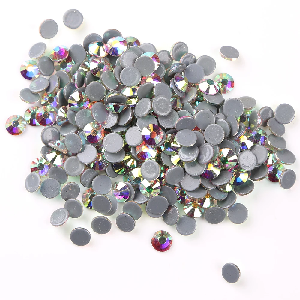 

Shiny AB 1440pcs SS6,SS8,SS10,SS12,SS16,SS20,SS30 Crystal Iron Hotfix Rhinestone Grey Back Rhinestone Hot Fix Crystal for DIY