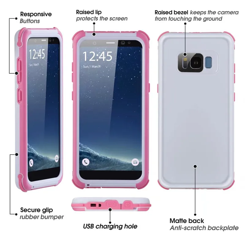 IP68 Водонепроницаемый чехол для Samsung Galaxy S8 плюс Водонепроницаемый Чехол падение Snowproof Плавание Дайвинг чехол для телефона для Galaxy s8
