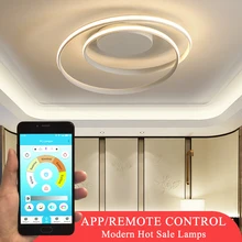 Горячая Распродажа, современные светодиодные потолочные лампы для гостиной, спальни, столовой, светильники, белые и черные потолочные лампы, светильники AC110V 220V