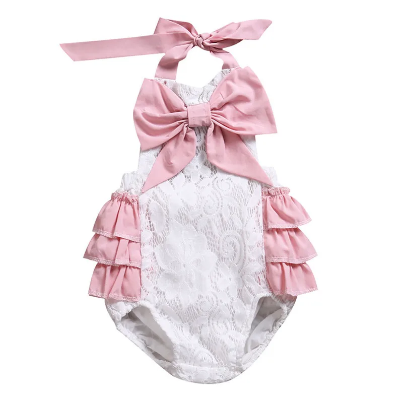 

High Quality Sweet Newborn Toddler Baby Girl Clothes Summer Bowknot Sleeveless Romper Jumpsuit Outfit Baby Clothing
