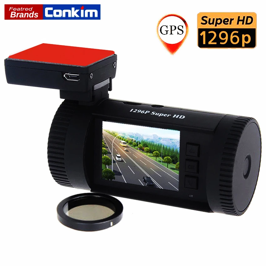 

Conkim Car DVR GPS Mini 0826(0806 Plus) Super HD 2304x1296P Ambarella A7LA50 OV4689 Dash Cam+CPL Filter Auto Video Recorder