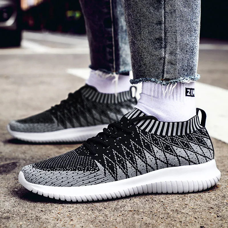 

2019 Mens Jogging Men Shoes Breathable Mesh Spring Sneakers for man 38 to 48 Sport Lightweight Running Shoes Plus Big Size