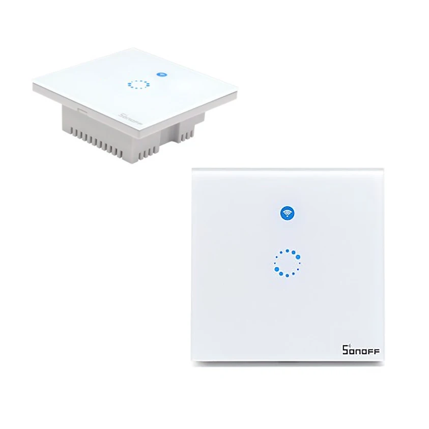 Интеллектуальный выключатель света Sonoff T1 1/2 Gang ЕС Wi-Fi RF 86 Тип настенный сенсорный выключатель света Умный дом Авто пульт дистанционного управления работа с Alexa Google Home