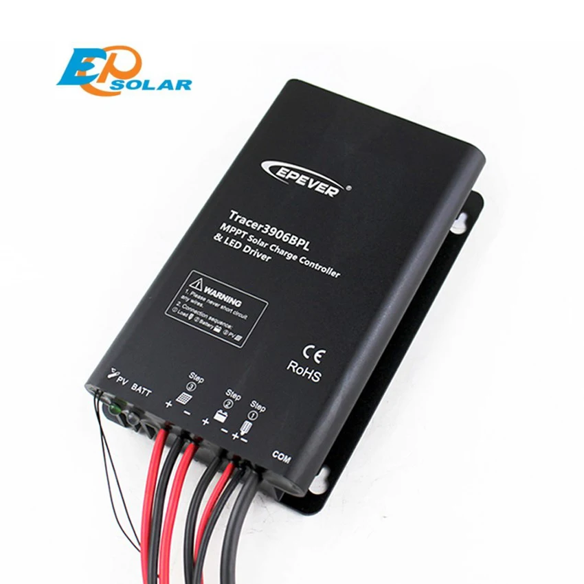 

EPSOLAR Tracer3906BPL 15A 12V 24V MPPT Solar charge controller with Timer IP67 LED Driver programmed app EPEVER