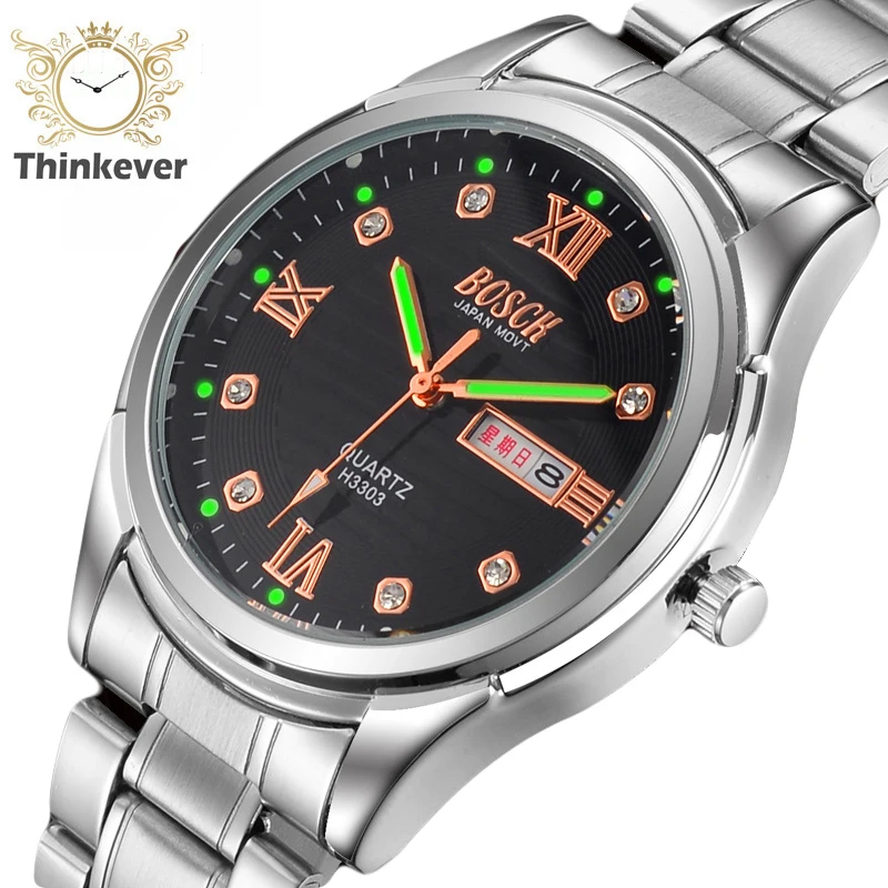 

2016 Real Gw1220 Bosck Double Calendar Waterproof Watches Men Stainless Steel Quartz Wristwatch Sports Watch Relogio Masculino