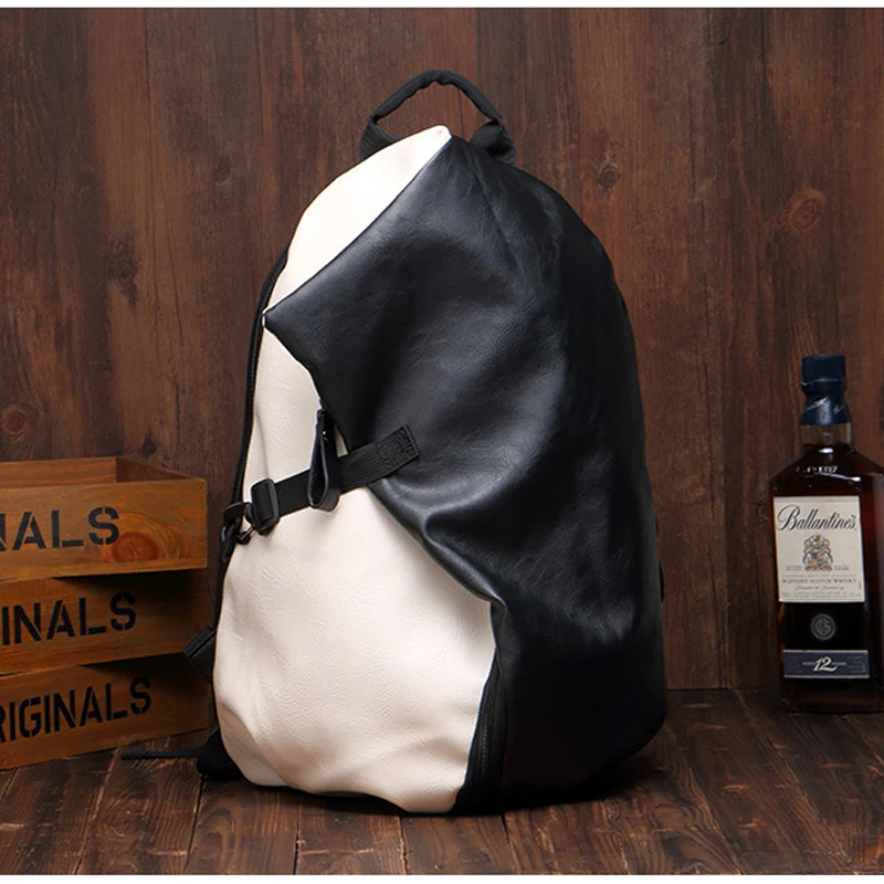 

Vintage Men's Backpack PU Leather Backpacks Male Preppy School Bags Laptop Backpack Man Multifunction Travel Backpack New 2017