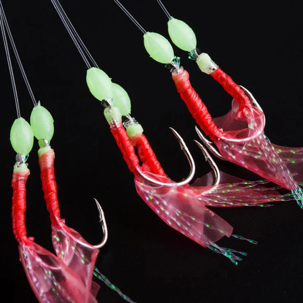 Fishhooks For Swivel Fishing Luminous Gold-plated Fish Skin Fishy Smell Pesca Combination String Hook With 6 Small Hook Fishhooks For Swivel Fishing Luminous Gold-plated Fish Skin Fishy Smell Pesca Combination String Hook With 6 Small Hook