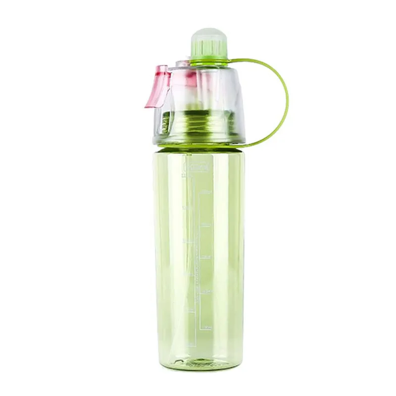 Creative Spray Big Capacity Water Bottle Professional Sports Bottle For Outdoor Sports Gym Rociar Agua Deportes Fitness Cycling - Цвет: Зеленый