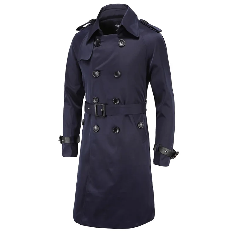 Мужской Тренч, классический двубортный Тренч, Мужская зимняя одежда, длинные куртки, пальто, пальто в британском стиле