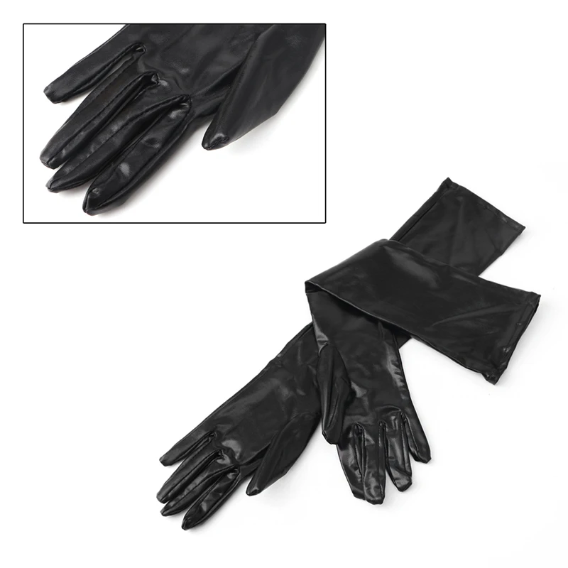 Взрослые лакированные кожаные Adhesiv перчатки сексуальные королевские аксессуары для взрослых блестящие WetLook