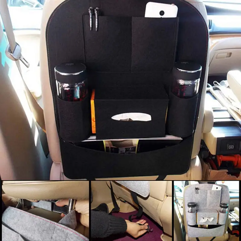 Car Seat Organizer Holder Multi-Pocket Travel Storage Bag Hanger Back Trendy