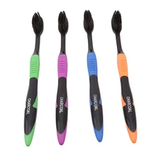 4 шт. модная мягкая бамбуковая зубная щетка Binchoutan с древесным углем, портативная зубная щетка для путешествий, сверхтонкий очиститель языка, новинка