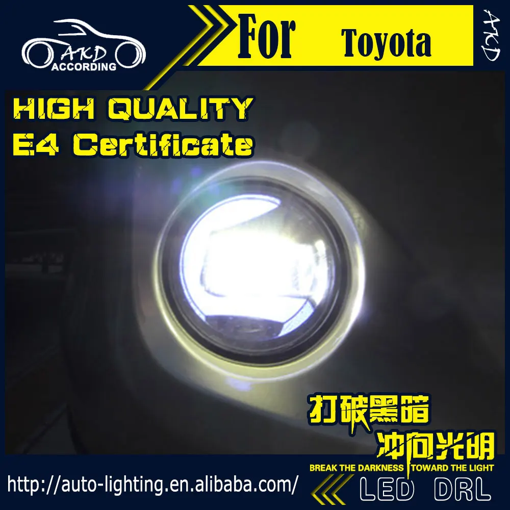 

AKD Car Styling for Toyota Highlander LED Fog Light Fog Lamp Kluger LED DRL 90mm high power super bright lighting accessories