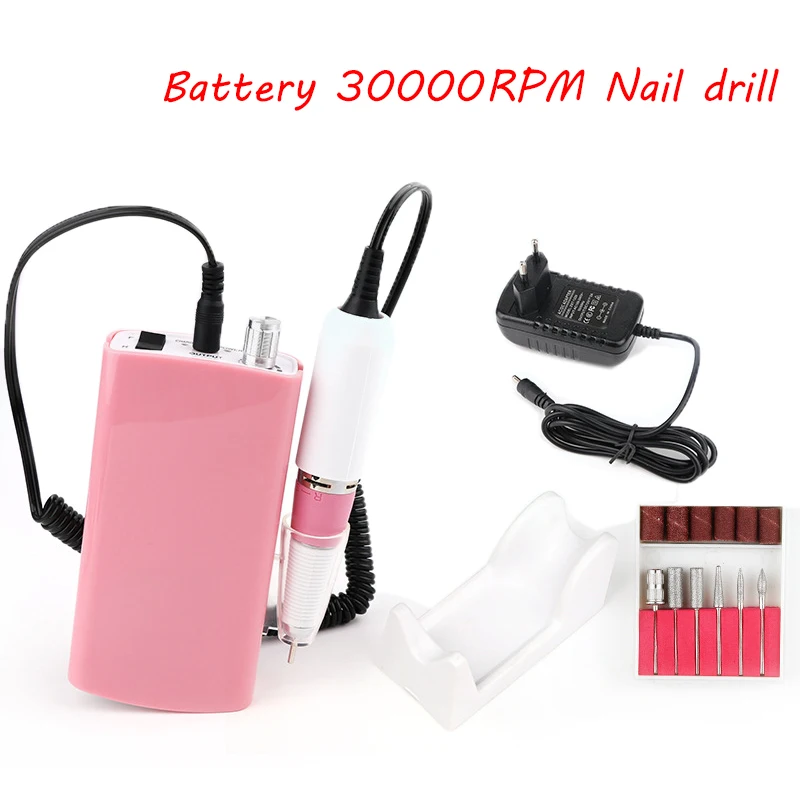 

Portable batteryt 18W 30000RPM Electric Nail Drill Machine Acrylic Nail File Drill Manicure Pedicure Kit Nail Art Equipment