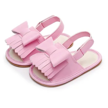 

Hot sale new arrived sweet fashion summer baby shoes rubber soled kids baby sandals cute bow Baby Princess sandals
