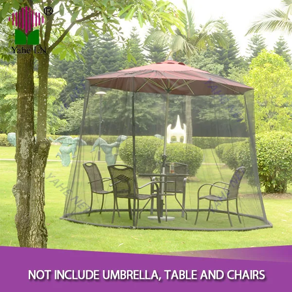 Garden Creations Black Outdoor 9 Foot Table Screen Patio Umbrella Bug