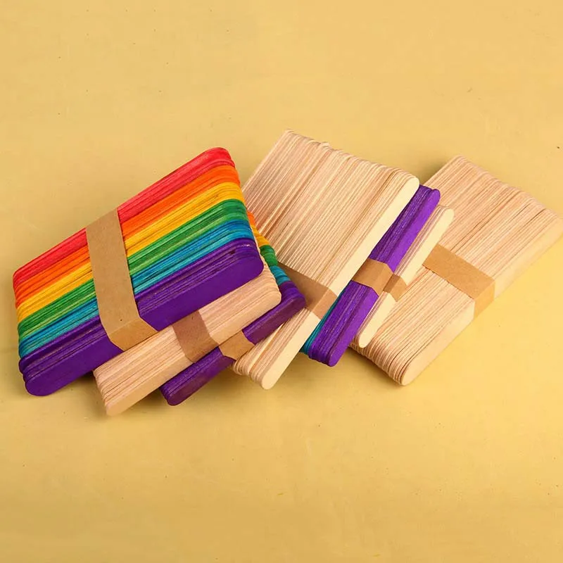 50 шт разноцветные палочки для мороженого деревянные палочки для Фруктового мороженого для детей ручные поделки для мороженого, торта DIY Инструменты для эскимо