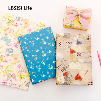 

LBSISI Life 16/24sheets/lot Cut Dot Strip Flower Gift Wrapping Paper Book Packing Paper Dust Proof Anti-old Wedding Packing