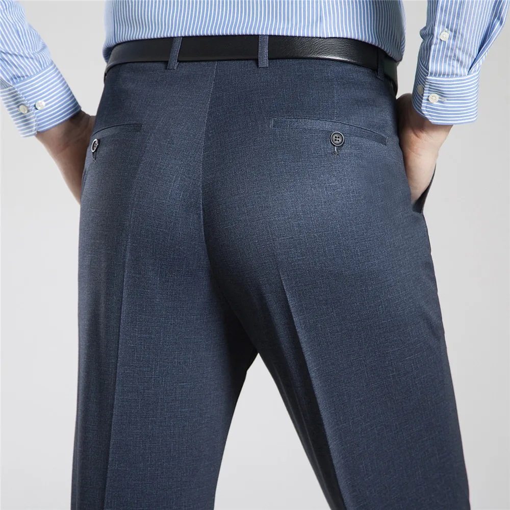 MuYuanYang мужские новые летние повседневные брюки большого размера мужские строгие брюки прямые длинные рабочие брюки четырехстороннее платье-Стретч Брюки