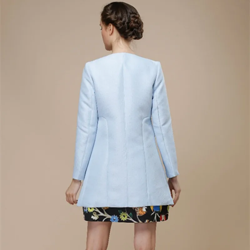 Nouvelle Automne Chaude Mode Printemps Tranchée Femmes Femelle Cardigan 2018 Pour Coupe Sky vent Populaire Vente Manteau Wc048 Blue SMVzUqpG