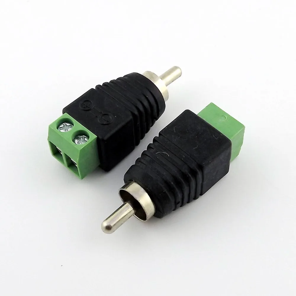 2x Phono RCA штекер в AV винтовой клеммный разъем адаптер для видео системы наблюдений Balun
