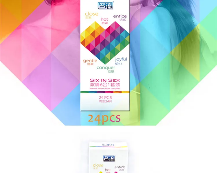Six In Sex 24 Pieces/Box Amazing Condoms Value Smooth Ribbed Corkscrew Condoms Horny Men Women Adult Contraception 3 Six In Sex 24 Pieces/Box Amazing Condoms Value Smooth Ribbed Corkscrew Condoms Horny Men Women Adult Contraception 3