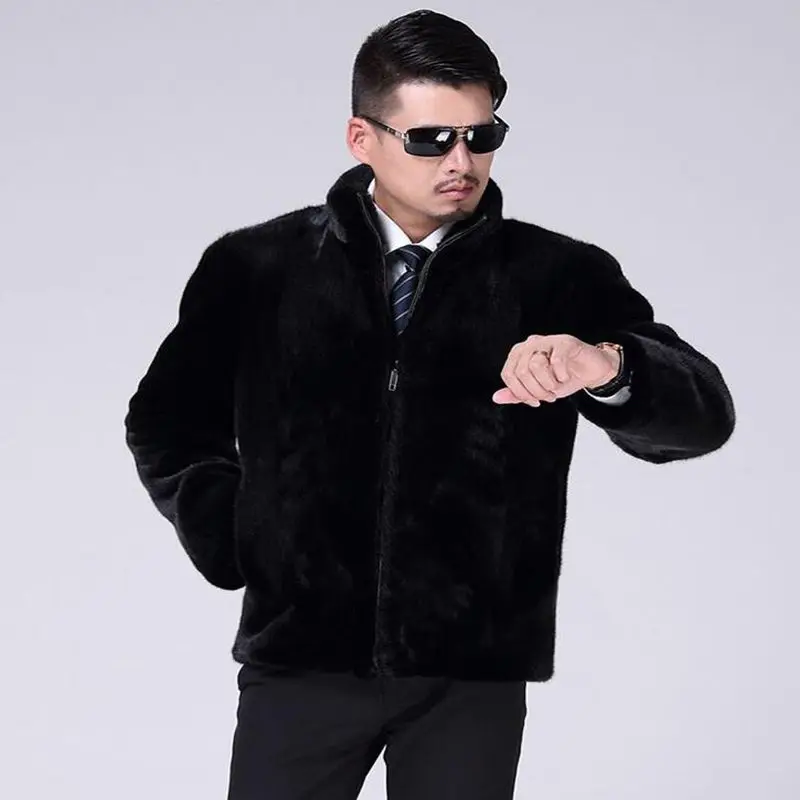 Hot sell 2018 new winter faux fur coat Men black warm fashion Soft and comfortable rabbit fur thick hooded jacket Plus Size 4XL Hot sell 2018 new winter faux fur coat Men black warm fashion Soft and comfortable rabbit fur thick hooded jacket Plus Size 4XL