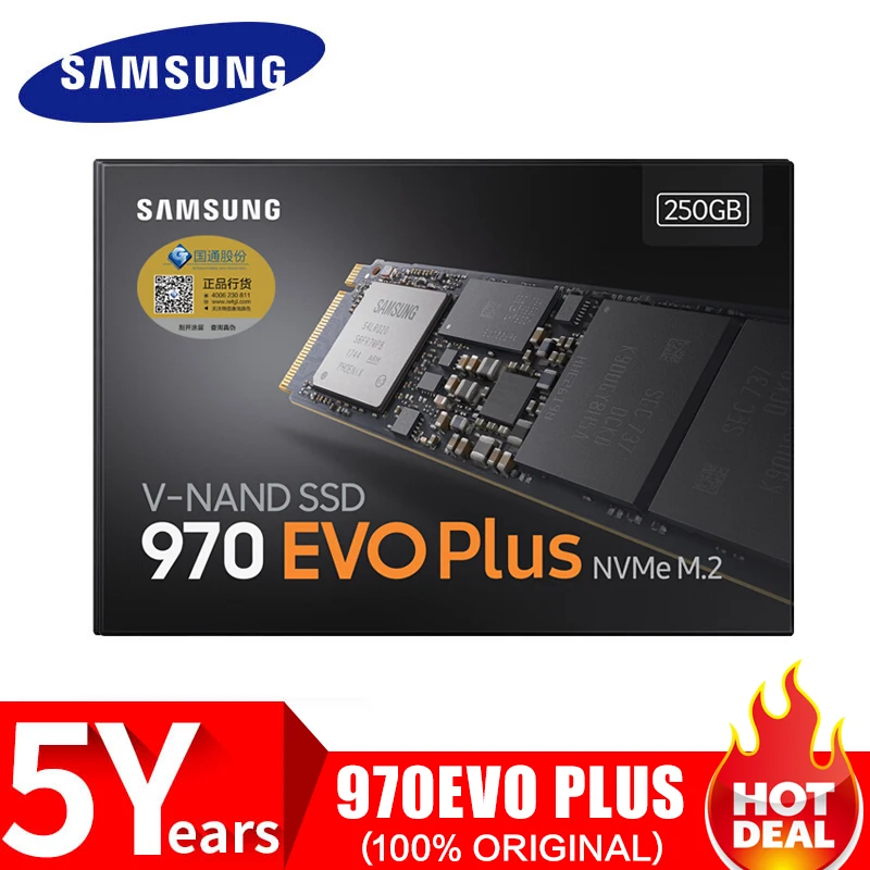 SAMSUNG SSD 970 EVO Plus M.2 2280 NVMe 500 Гб 250 ГБ Внутренний твердотельный диск жесткий HDD M2 для