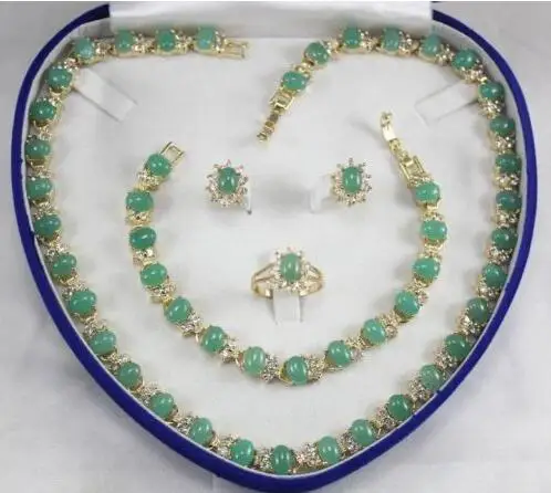 

Free Shipping Natural jade Gift Necklaces Bracelets Earring Jewelry Sets with box