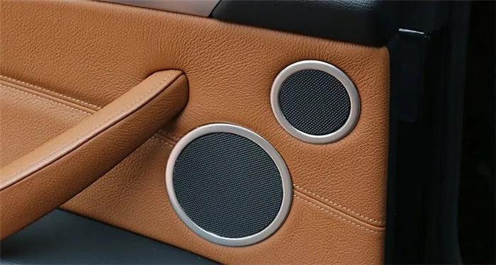 6pcs Stainless steel Audio speaker frame cover trim door horn ring panel strips car styling for BMW X5 E70 2009-13 Auto accessories (5)
