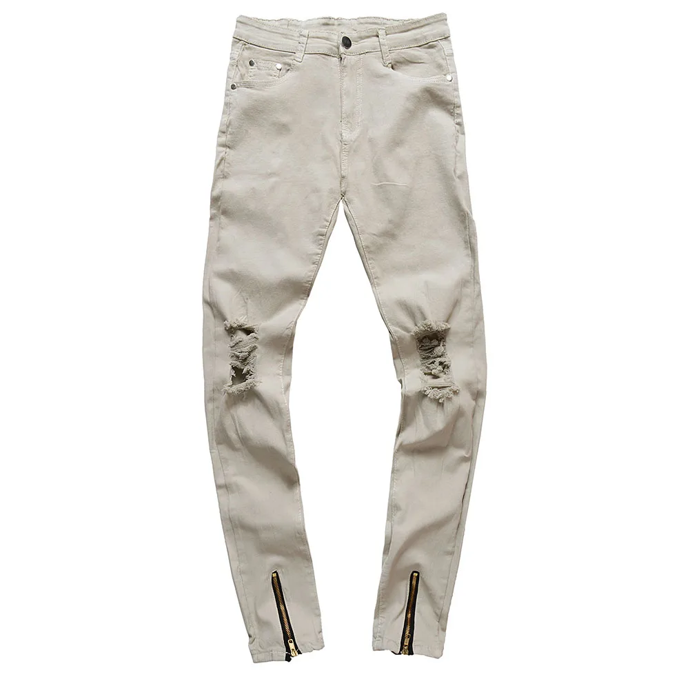 Helisopus мужские обтягивающие джинсы уличной локомотив Рваные Homme джинсовые