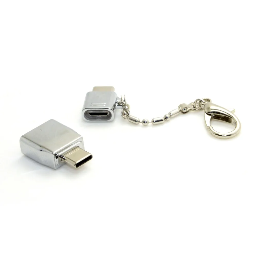 Металлический брелок type-C адаптер комплекты Micro USB-type C и USB-type-C OTG конвертер синхронизации данных зарядный адаптер для samsung