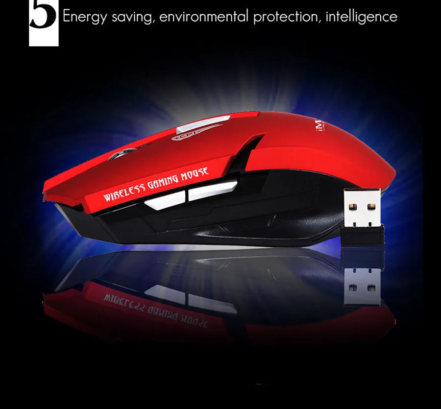 20 шт./лот, DHL, iMice E-1700, Беспроводная оптическая игровая мышь, USB компьютерная мышь с приемником 2,4G, 6 кнопок, мыши