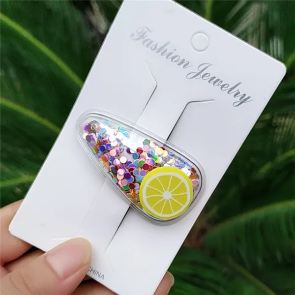 lemon 20 шт./партия, Новое поступление, маленькие свежие заколки для волос, прозрачные заколки для волос с фруктами для принцесс, аксессуары для волос, модные детские - Цвет: lemon