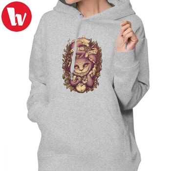 

Lolita Hoodie CHESHIRE CAT Hoodies Printed Blue Hoodies Women Cotton Streetwear Trendy Long Sleeve Over Sized Pullover Hoodie