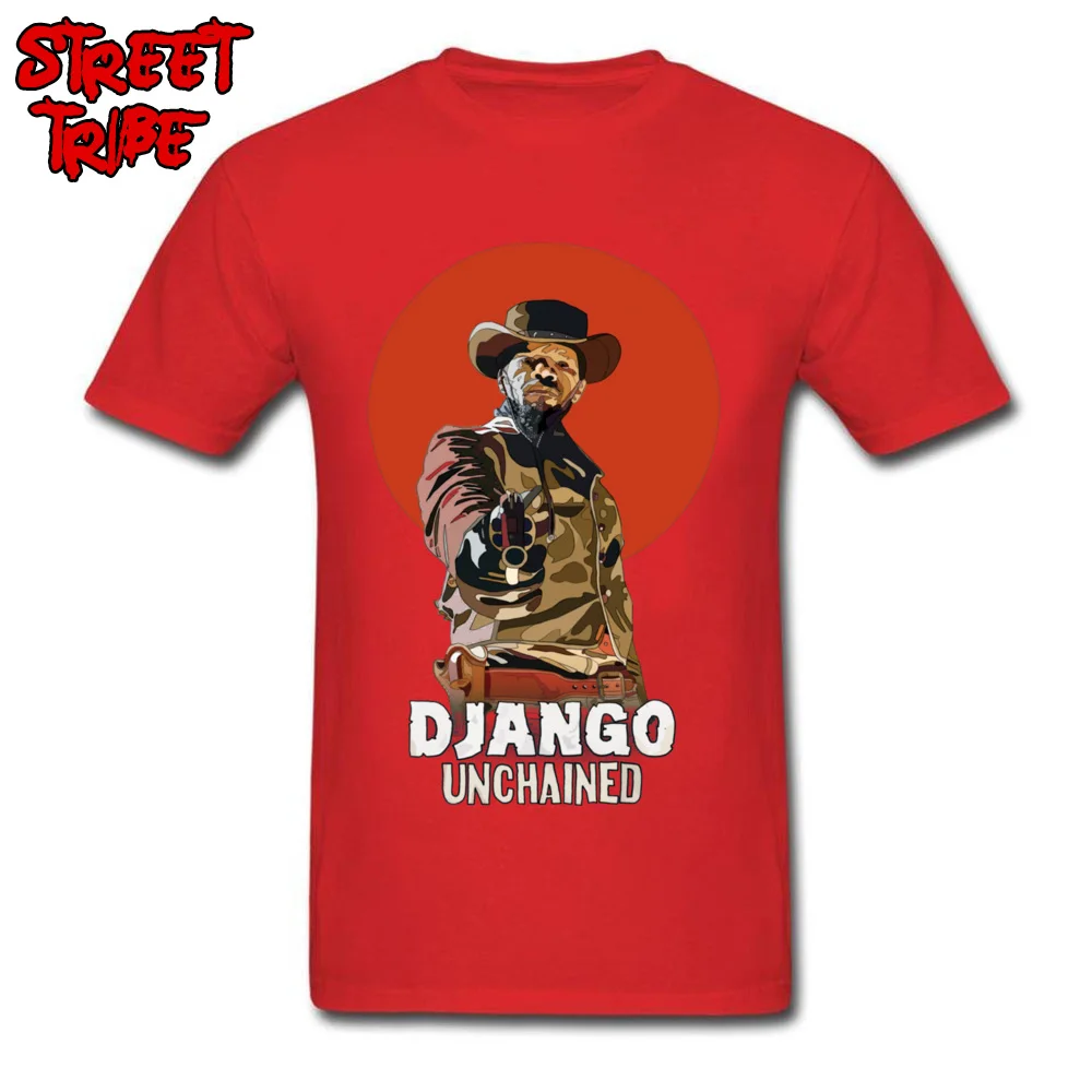 Latest Male Tops Tees DJANGO UNCHAINED 17398 Casual T Shirts Cotton Short Sleeve comfortable Tops Shirt Crewneck DJANGO UNCHAINED 17398 red