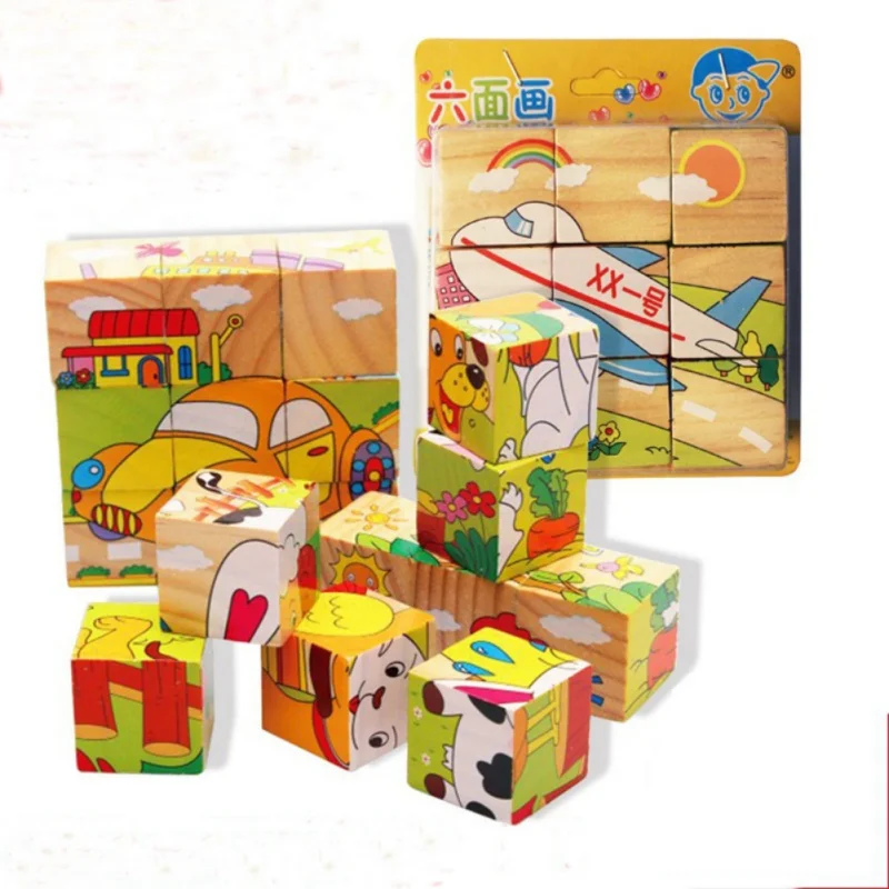 

Child baby toys for children puzzles early learning toy six face painting building three-dimensional animal fruit puzzle toy hot