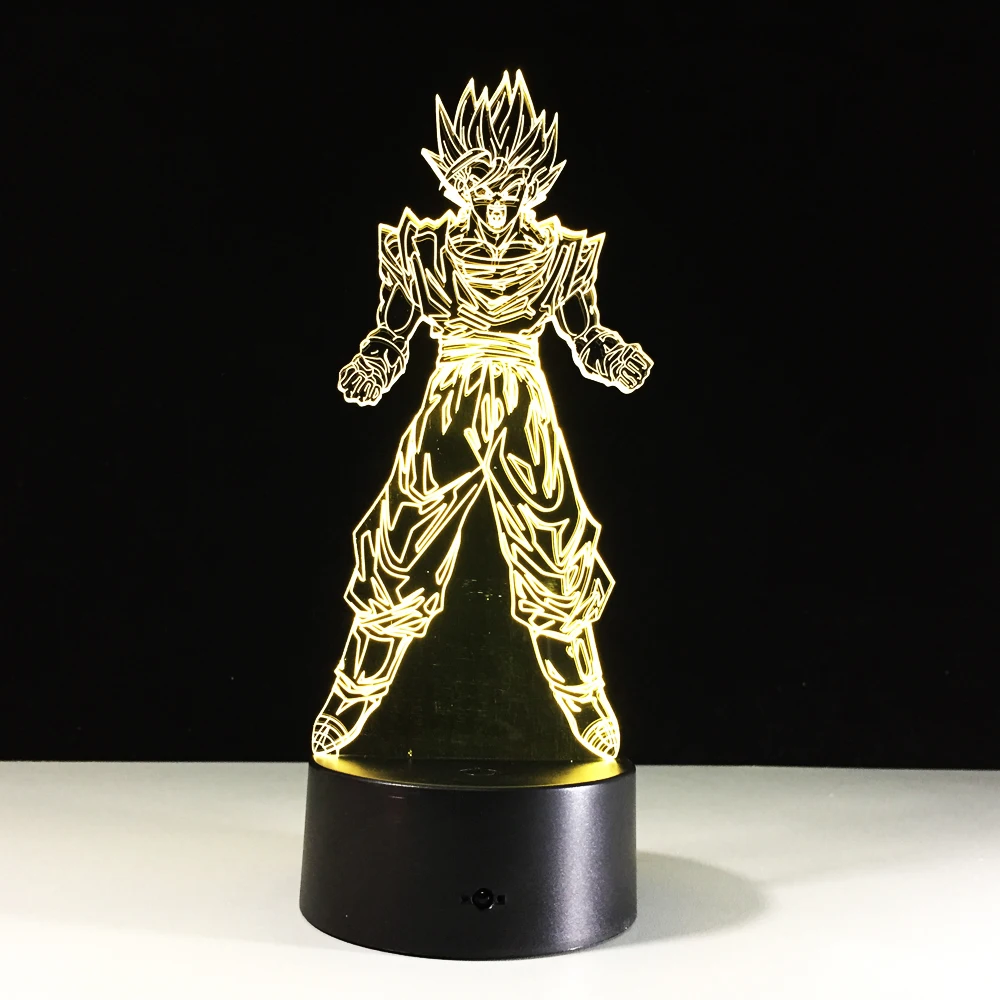 

2019 New 3D Led Night Light Lamp Cartoon Dragon Ball Bedroom Sleep Table Lamp Christmas led figure 7 Colors Change Boy Gift Toys