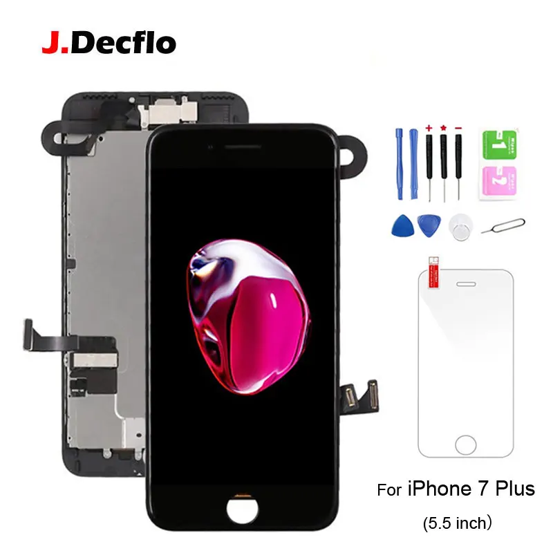 

For iPhone 7 Plus LCD Display Touch Screen Digitizer Assembly Replacement+Front Camera+Ear Speaker No Home Button with Gifts