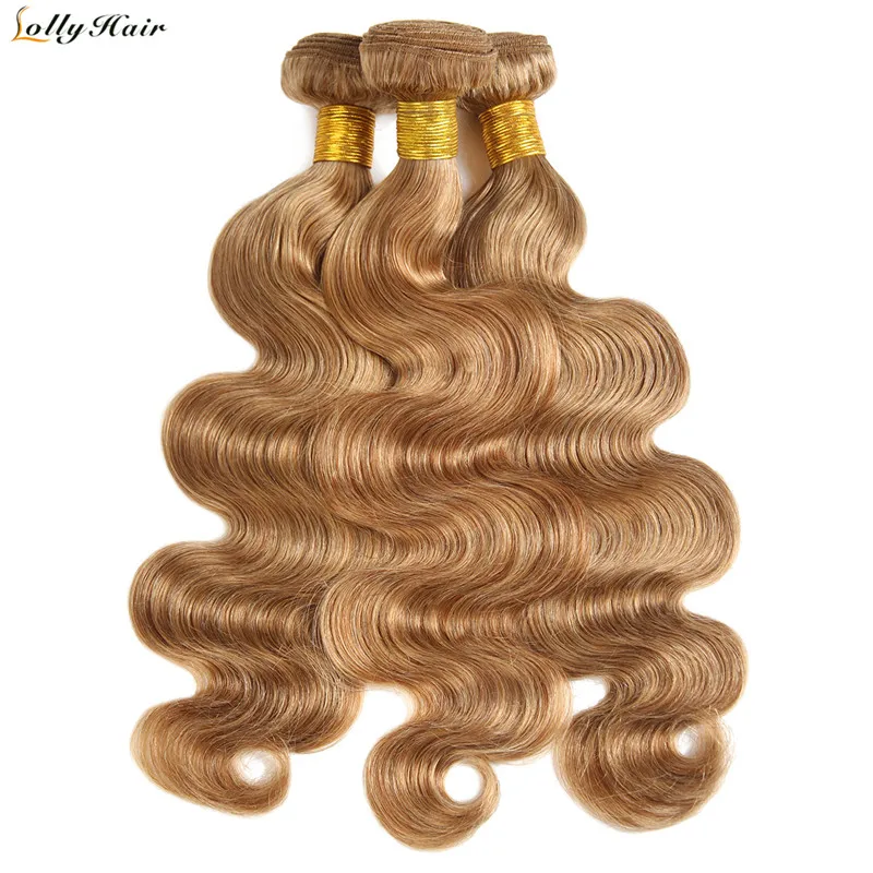 ombre honey blonde light brown body wave hair bundles (11)