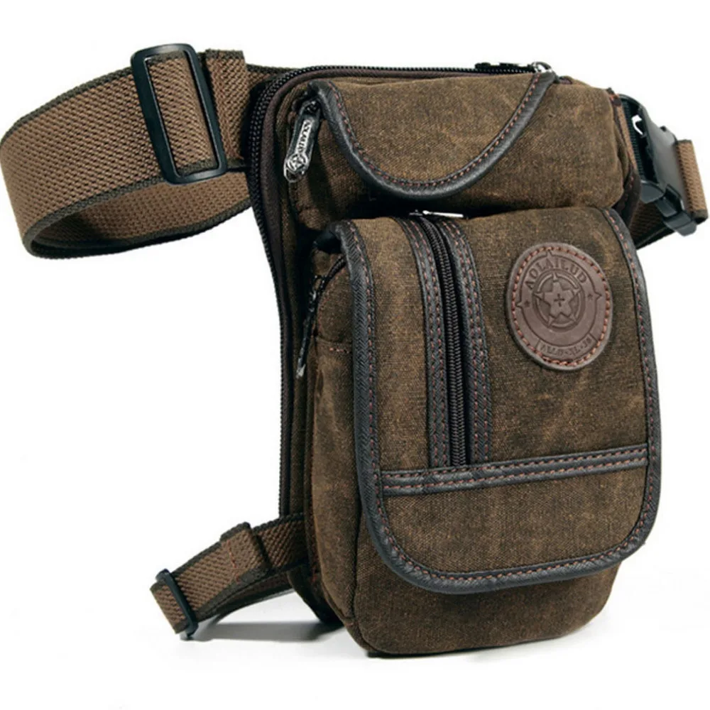  Men Canvas Waist Drop Leg Bag Thigh Hip Belt Bum Fanny Pack Military Tactical Travel Riding Motorcy