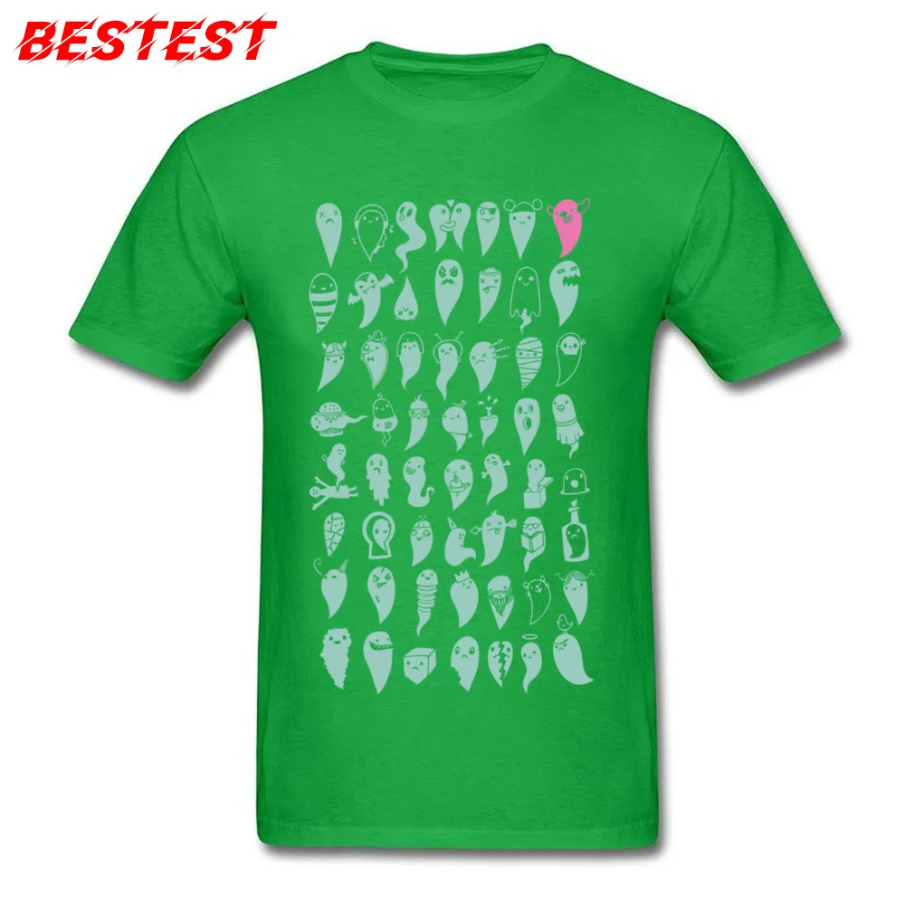 Camisa All The Ghosts Tops Shirt for Men Fitted Father Day Round Collar 100% Cotton Short Sleeve Tshirts Geek Top T-shirts All The Ghosts green
