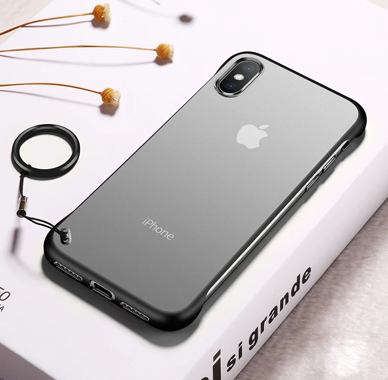 Чехол LOVECOM без рамки с кольцом для iPhone 11 Pro Max XR XS Max 7 8 Plus X металлическая подвесная веревка матовая жесткая задняя крышка для ПК телефона