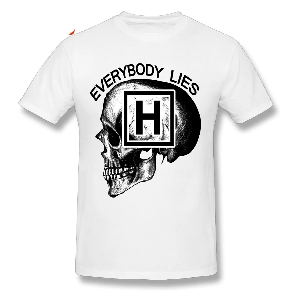 

T Shirts Dr House Everybody Lies Skull T-Shirt for Men Men 100% Cotton Short Sleeve Clothes New Arrival Youth O Neck Tees XXXXL