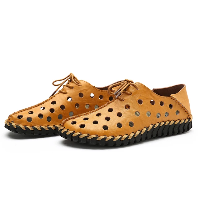 Luxury Men Sandals Leather Male Summer Shoes Outdoor Beach Casual Fashion Sandalias Soft Bottom