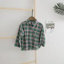 Коллекция года, осенняя блузка для маленьких мальчиков и девочек модные корейские футболки в сетку, повседневная детская одежда