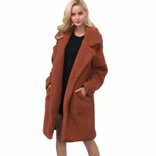 Зимнее Свободное пальто из искусственного меха, Женское шерстяное пальто с длинным рукавом, женское теплое меховое пальто, куртка из искусственного меха кролика, пушистый Тренч, верхняя одежда 3XL