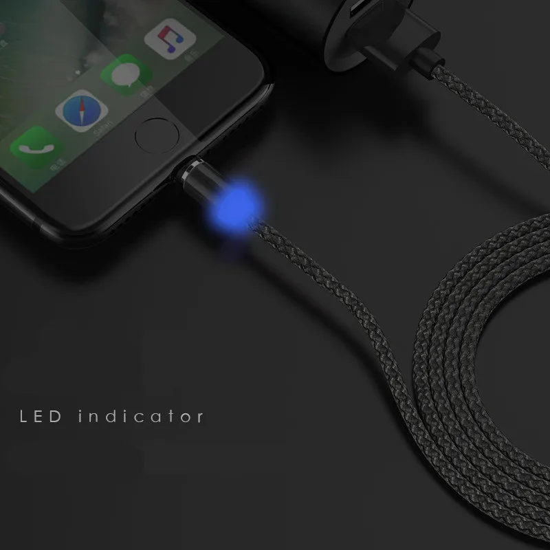 Magnetic 3 in 1 For Lightning Micro USB Type C Magnet Charger Data Charging Charge Micro USB Cable for iphone android